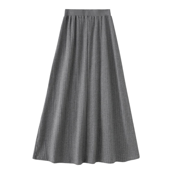 skirt ribbed maxi - grey