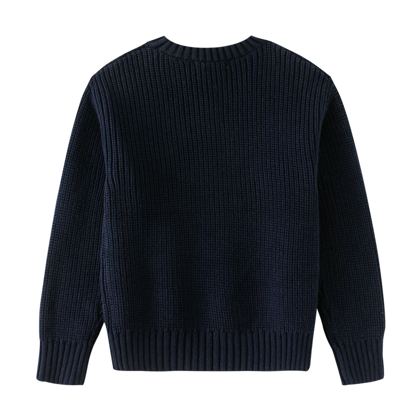 top l/s knit crewneck - navy