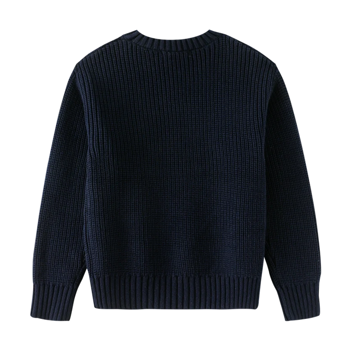 top l/s knit crewneck - navy