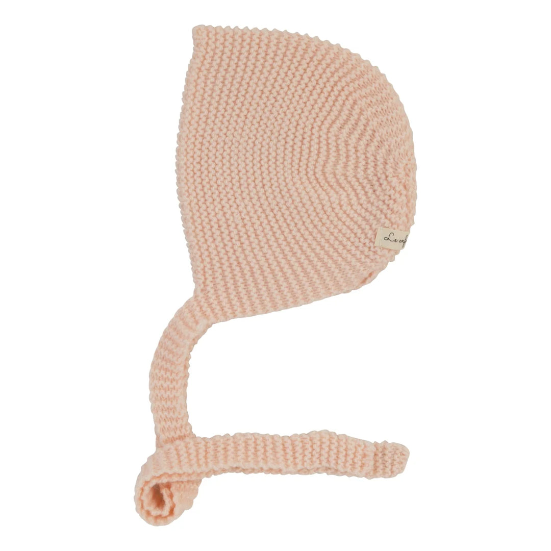 bonnet scalloped edge knit - pink