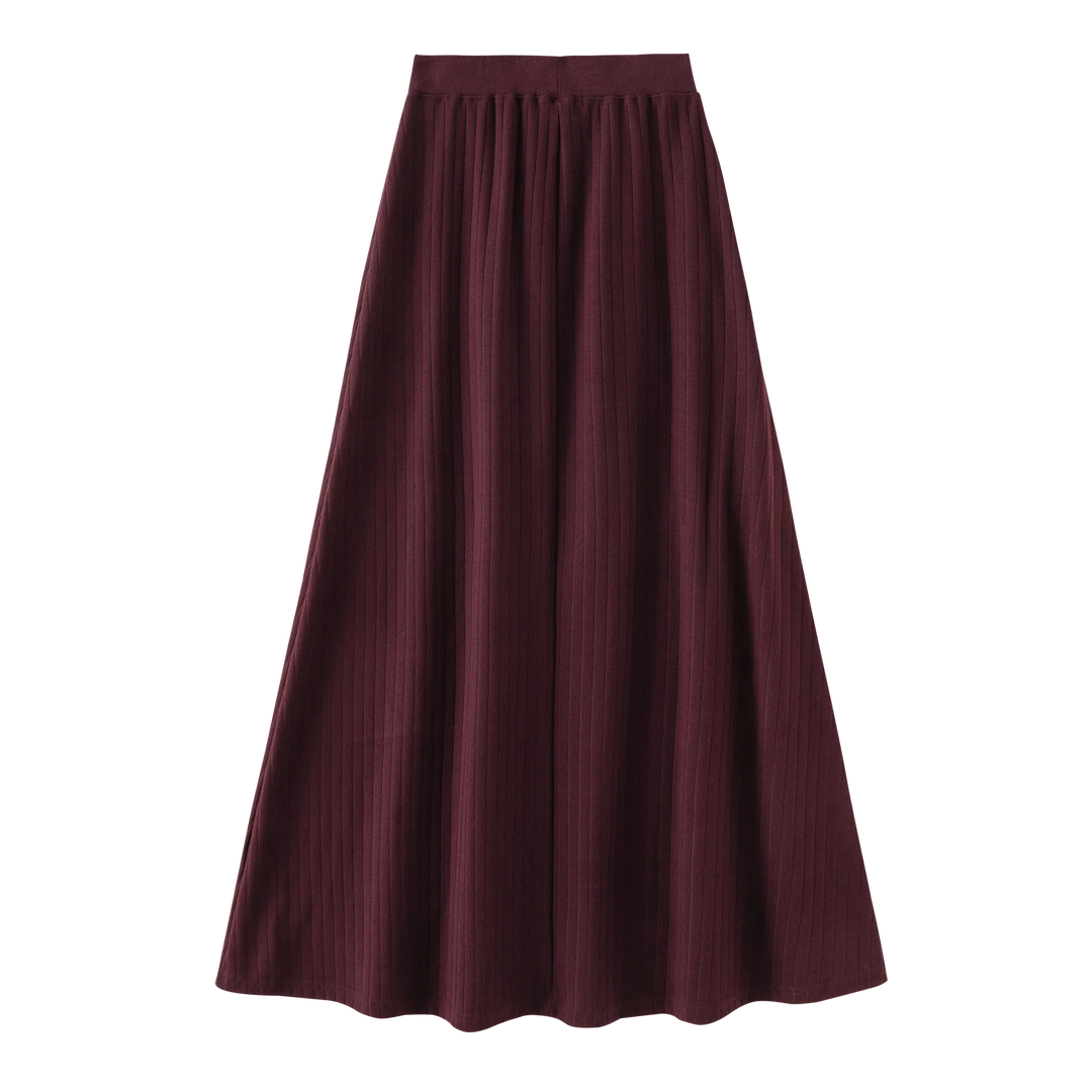 skirt ribbed maxi - burgundy