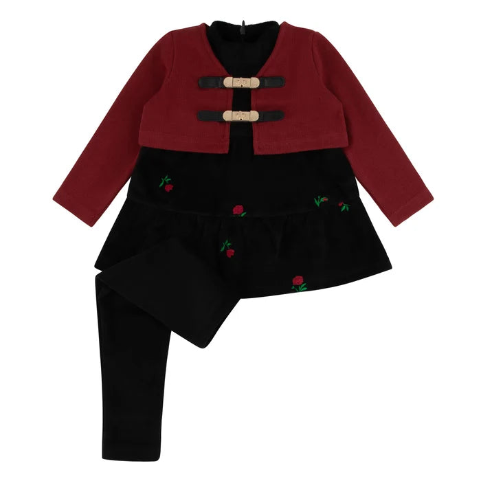 set outfit embroidered duo - girls