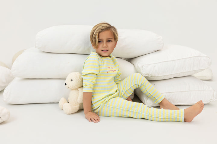 striped ribbed pajama - yellow striped