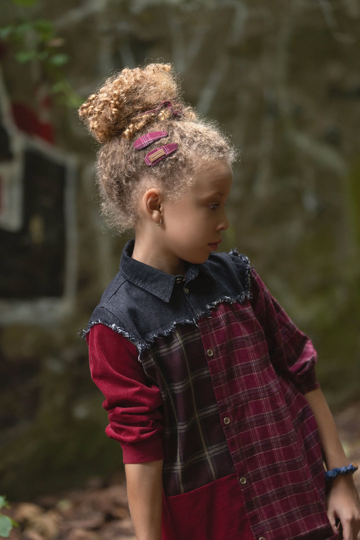 dress denim plaid shirt style - cherry-93