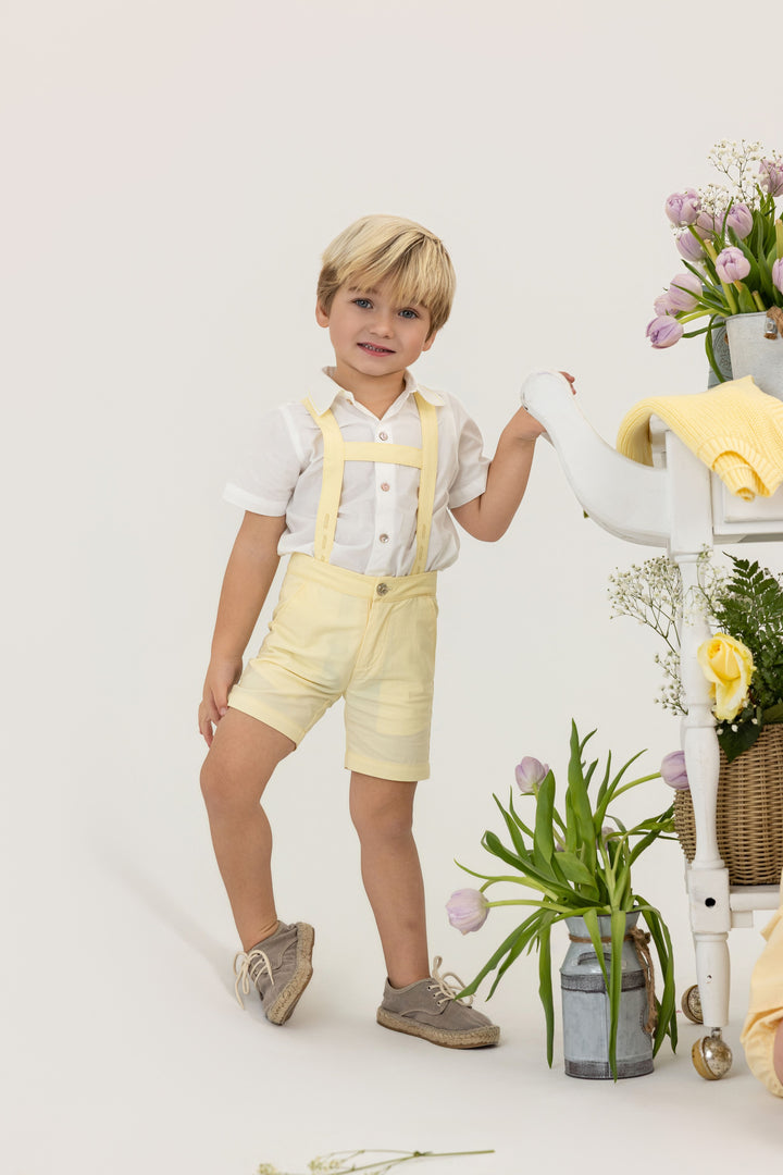 short suspender pant - yellow