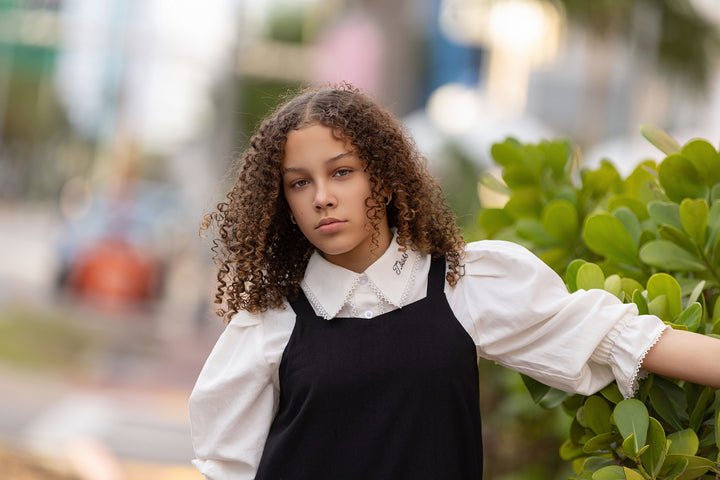 shirt l/s ric rac blouse - white-310