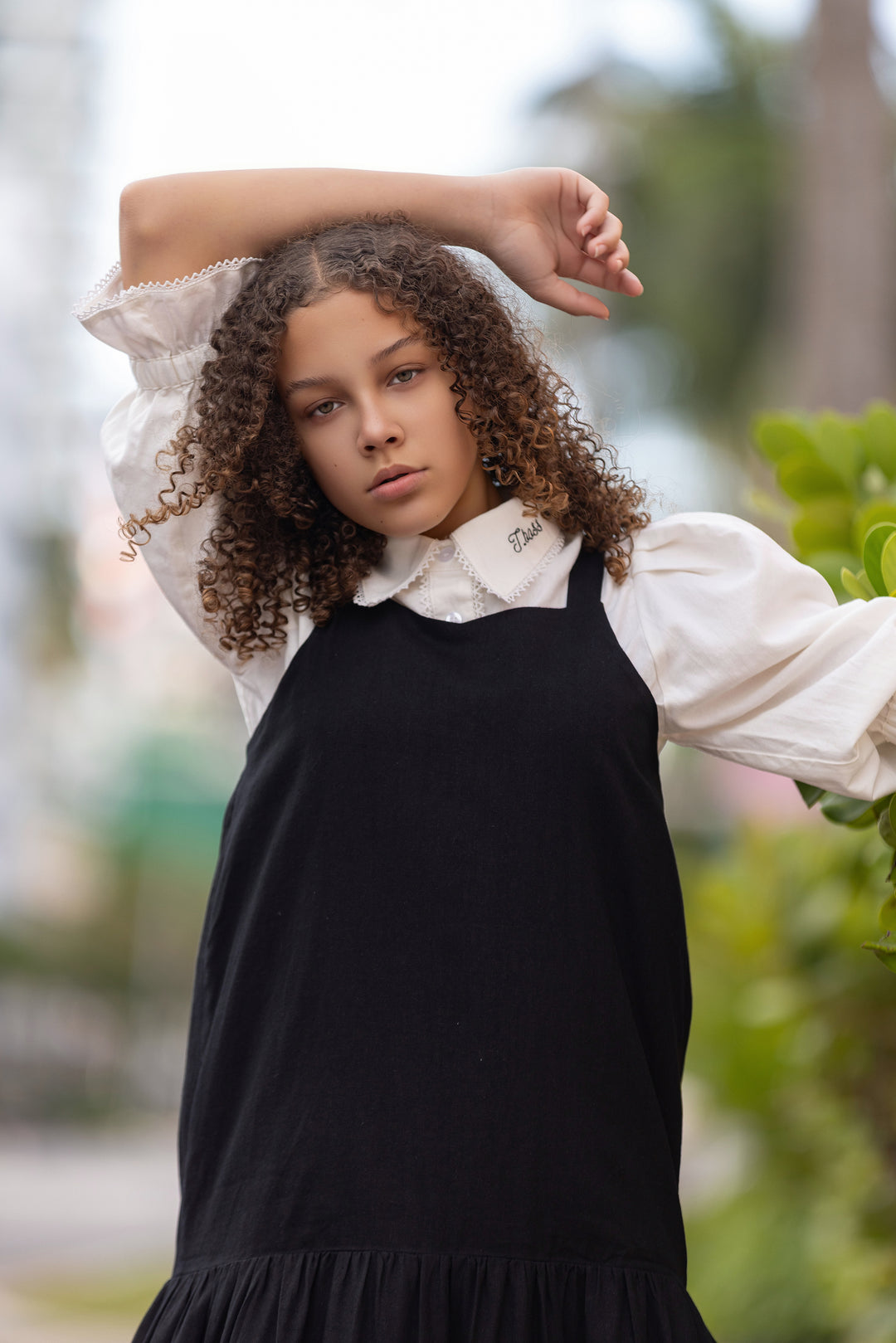 shirt l/s ric rac blouse - white-310