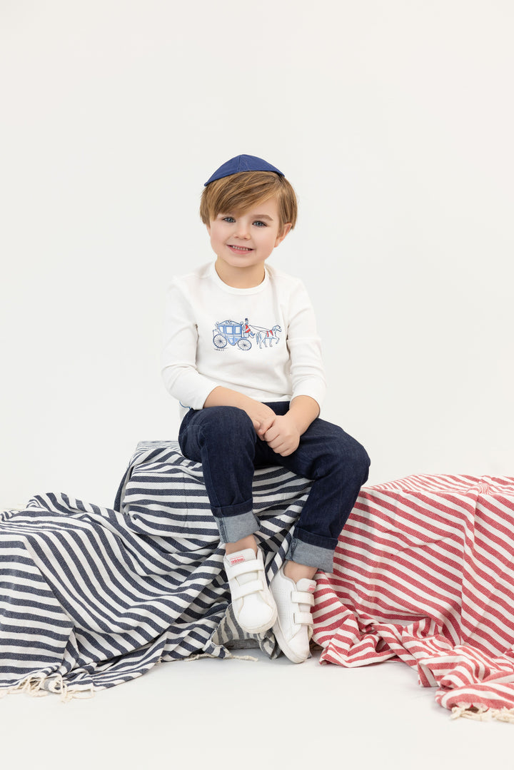 horse and buggy printed t-shirt - white