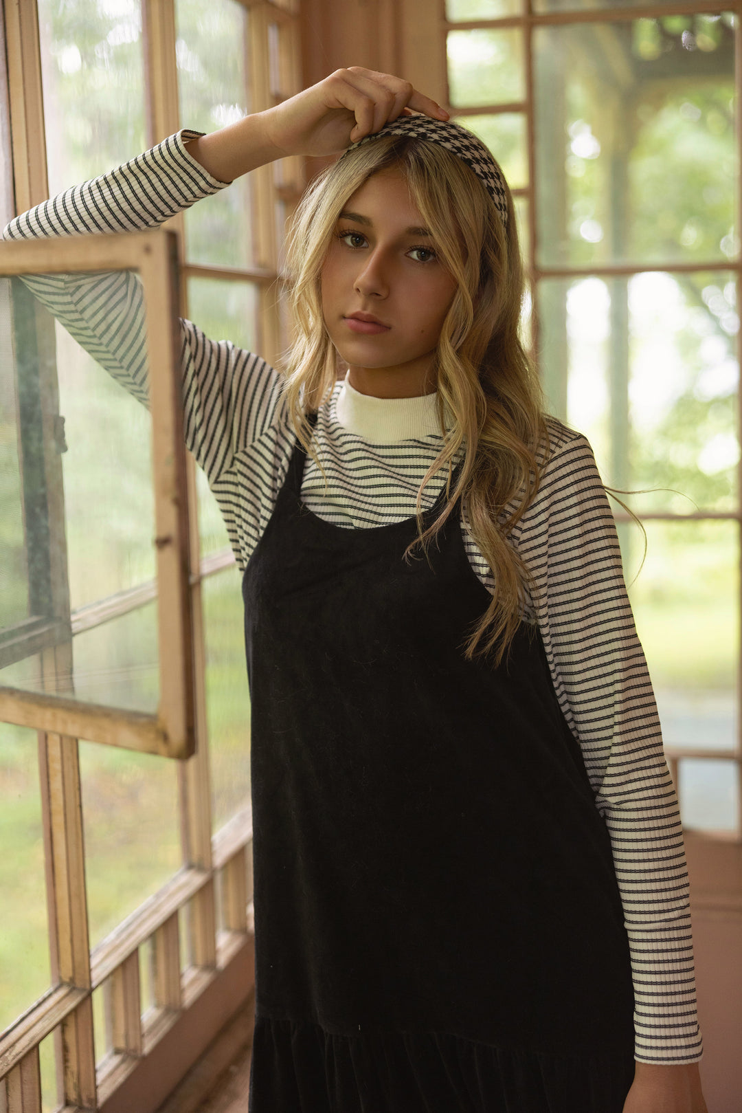 maxi dress velour jumper with turtle neck - black