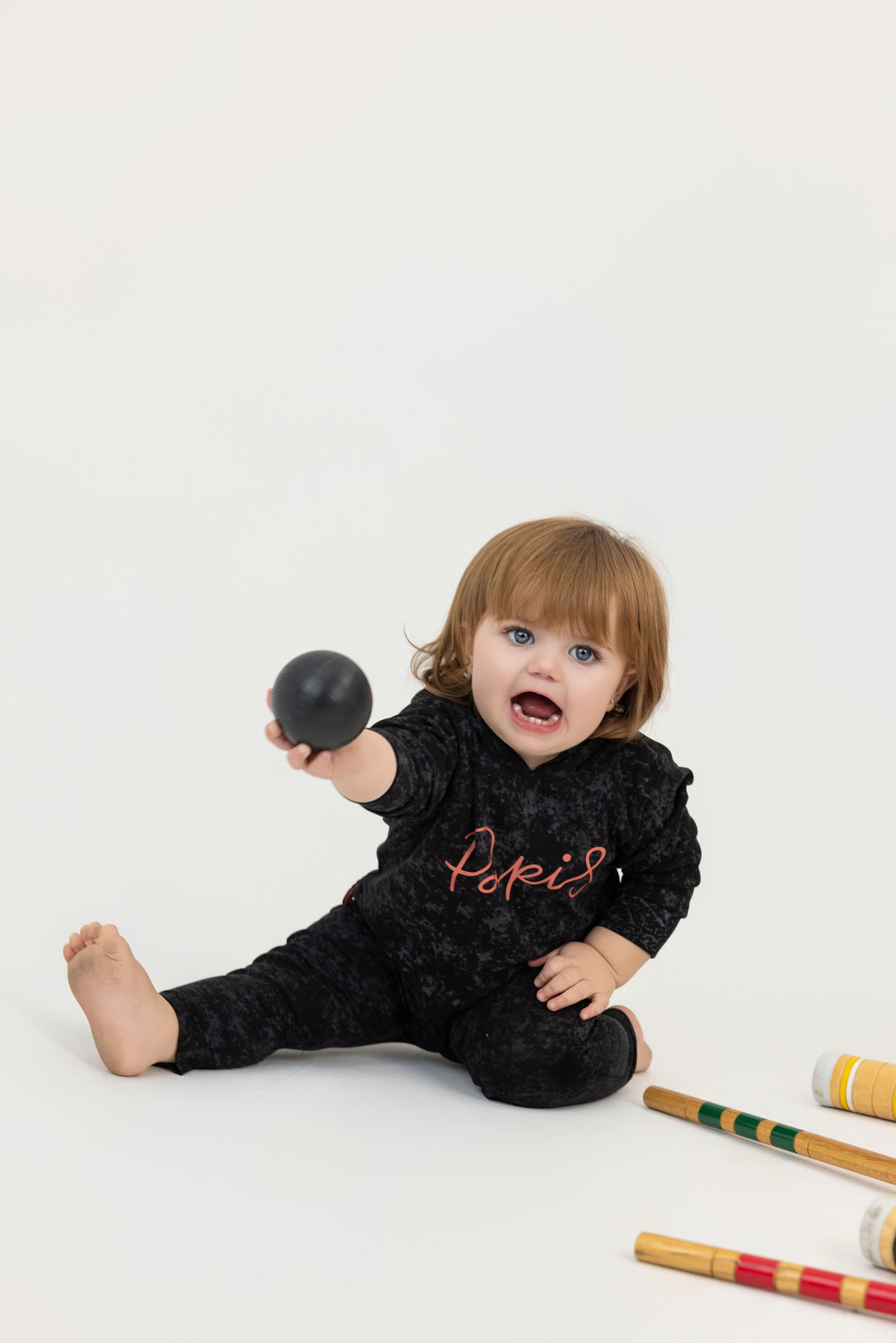 paris heathered sweat set - black heather