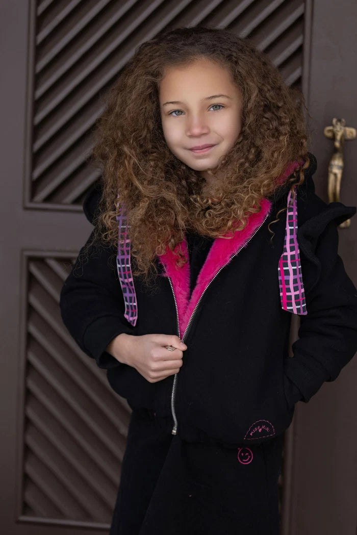 jacket fur sweater - pink