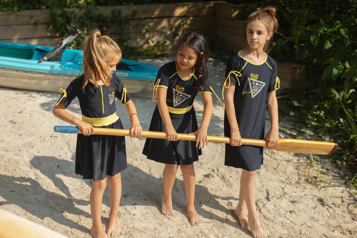 cover up postcard color trim drawstring - black