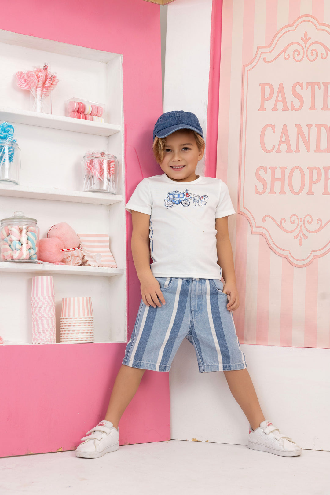 denim striped pant - denim striped
