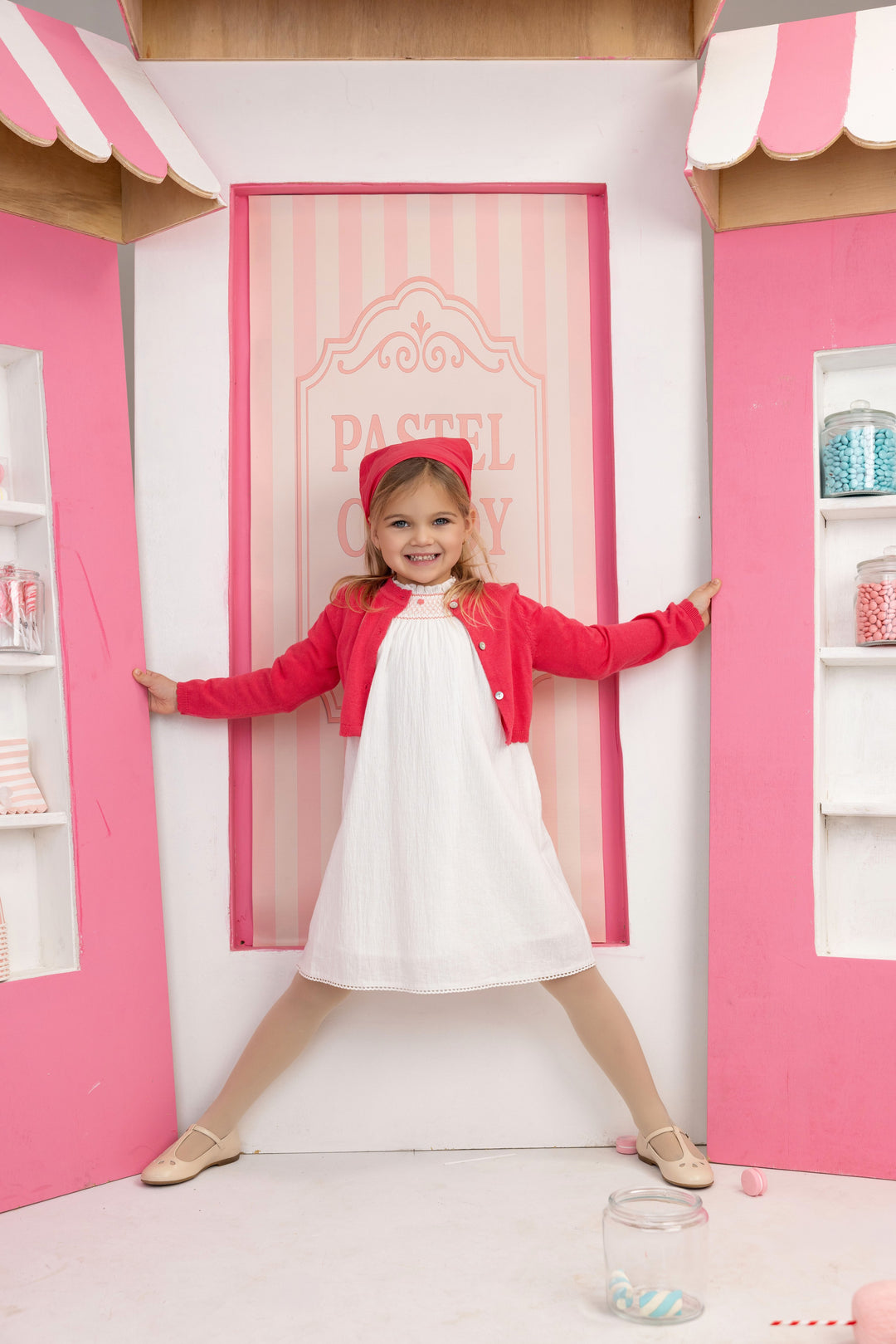 scalloped edge cardigan - hot pink