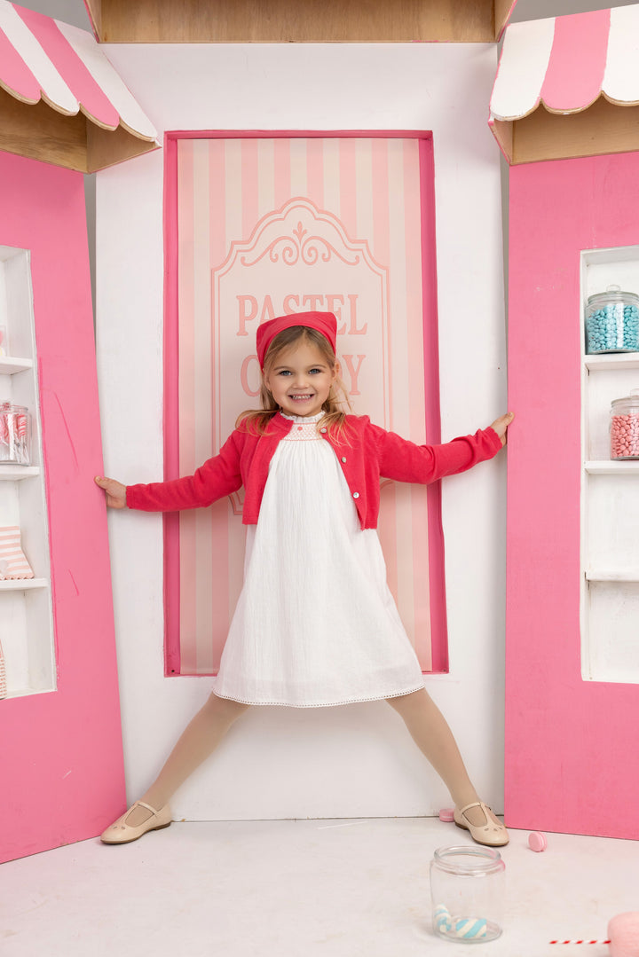 scalloped edge cardigan - hot pink