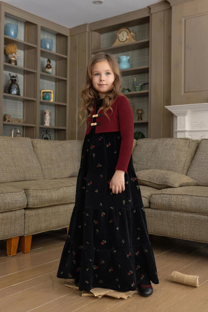 maxi dress embroidered duo - pink