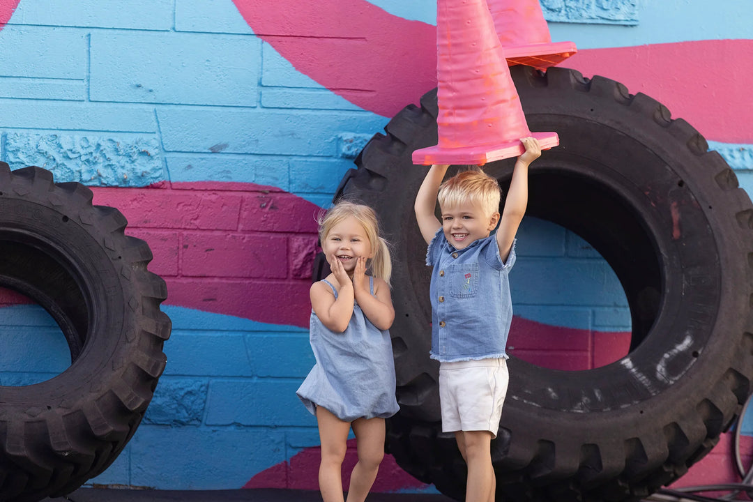 set outfit denim fringe shirt and shorts - lght ble wsh dnm-425