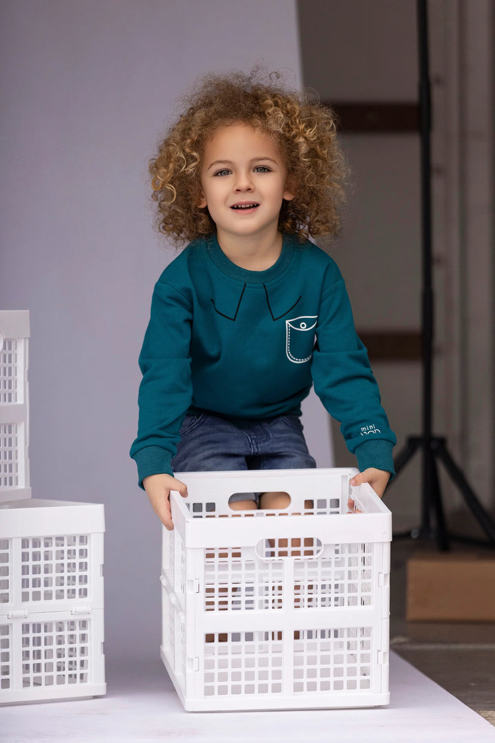 top l/s graphic collar sweatshirt - ryl ble/whte prt-420