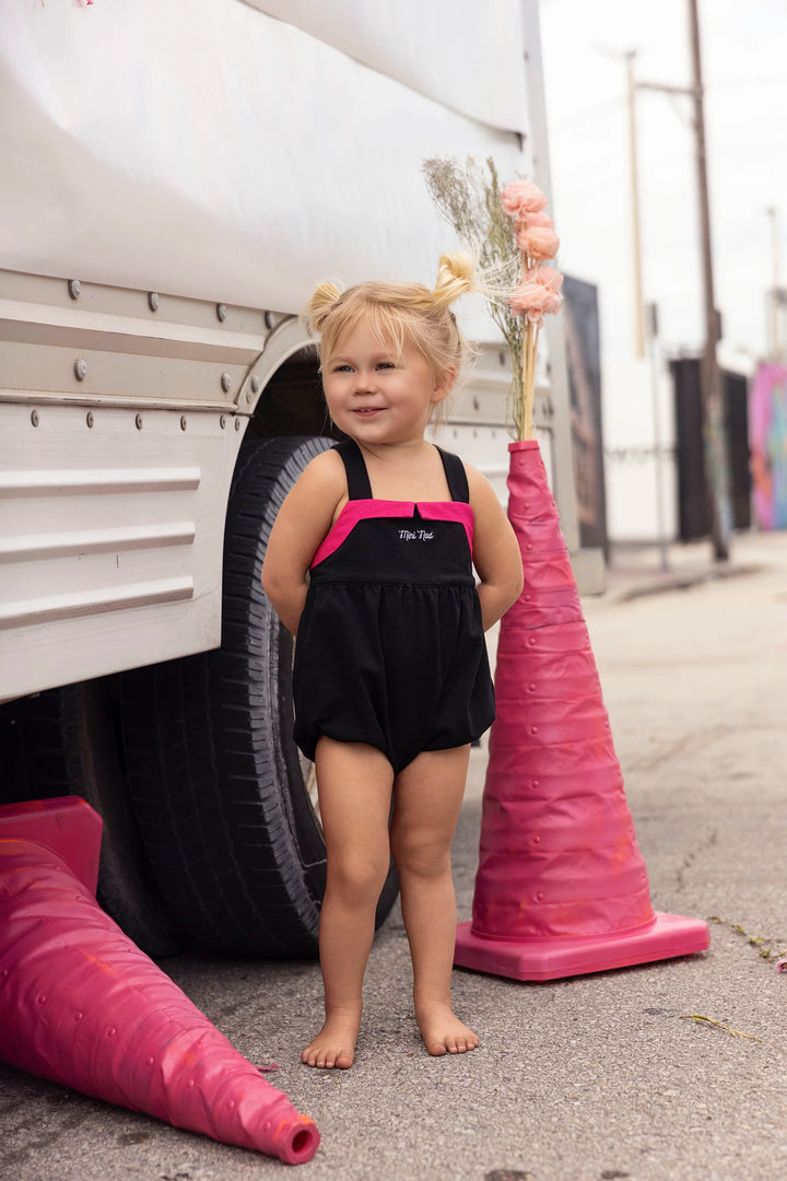 one piece pinafore - black-110