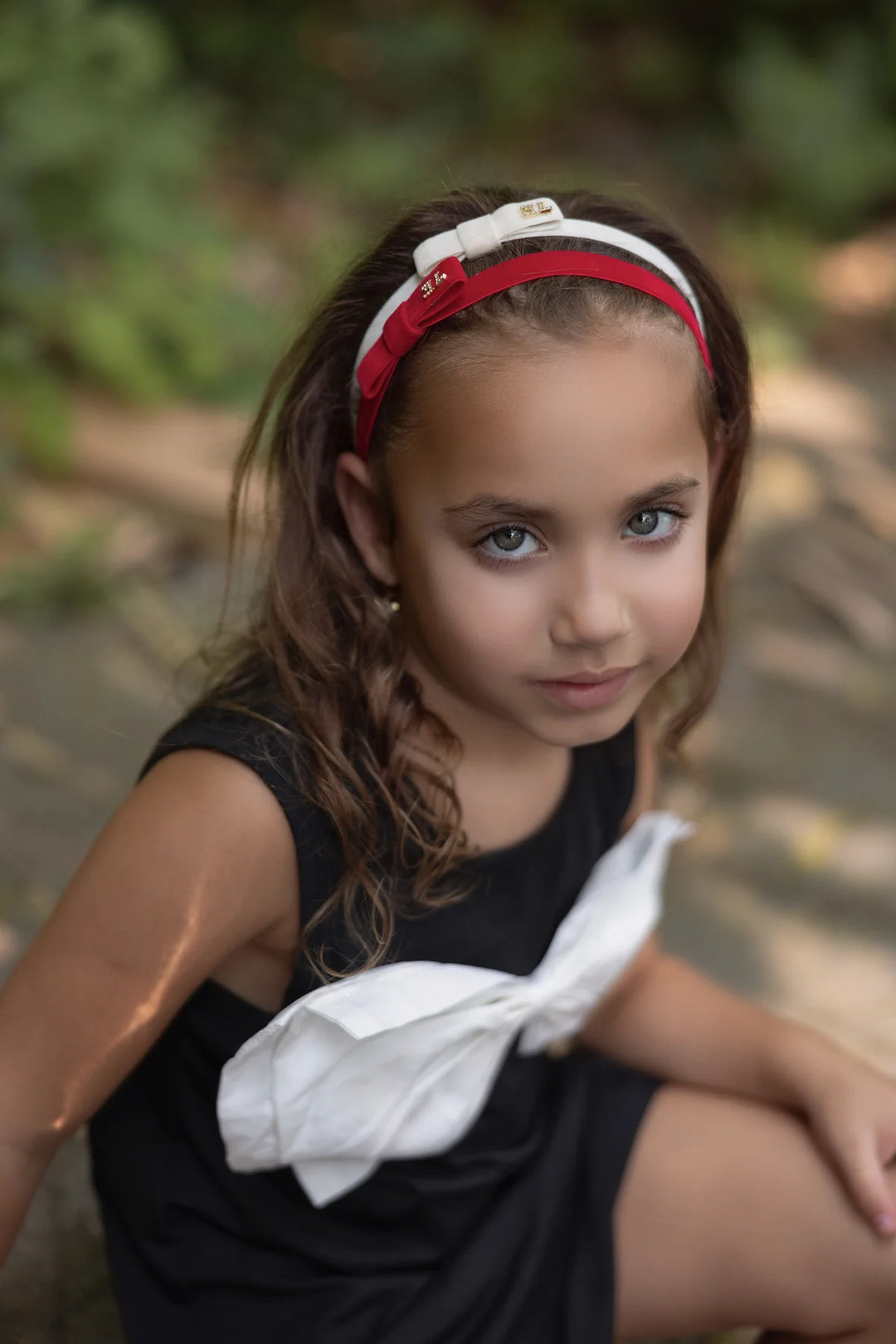 baby band classic velvet bow - red-10