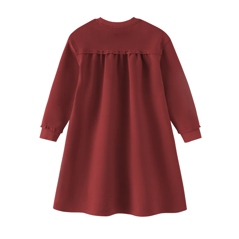 dress high waisted drop shoulder - burgundy
