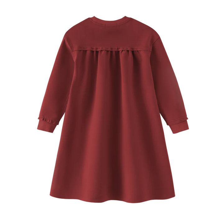 dress high waisted drop shoulder - burgundy