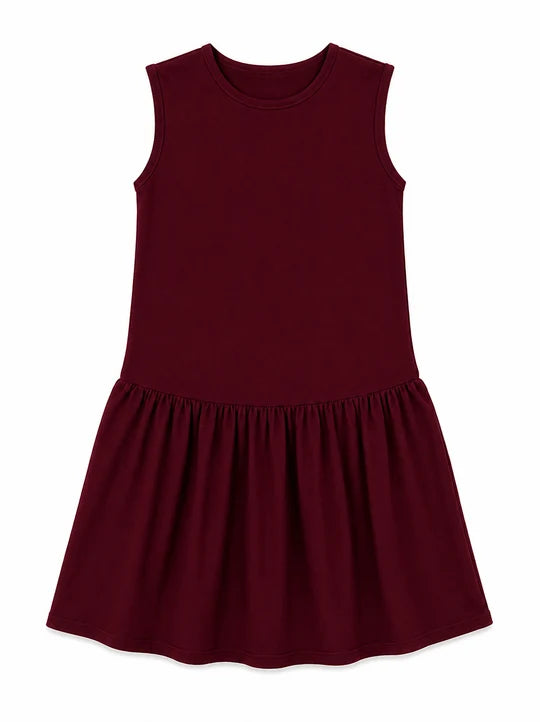 dress drop waisted midi - burgundy