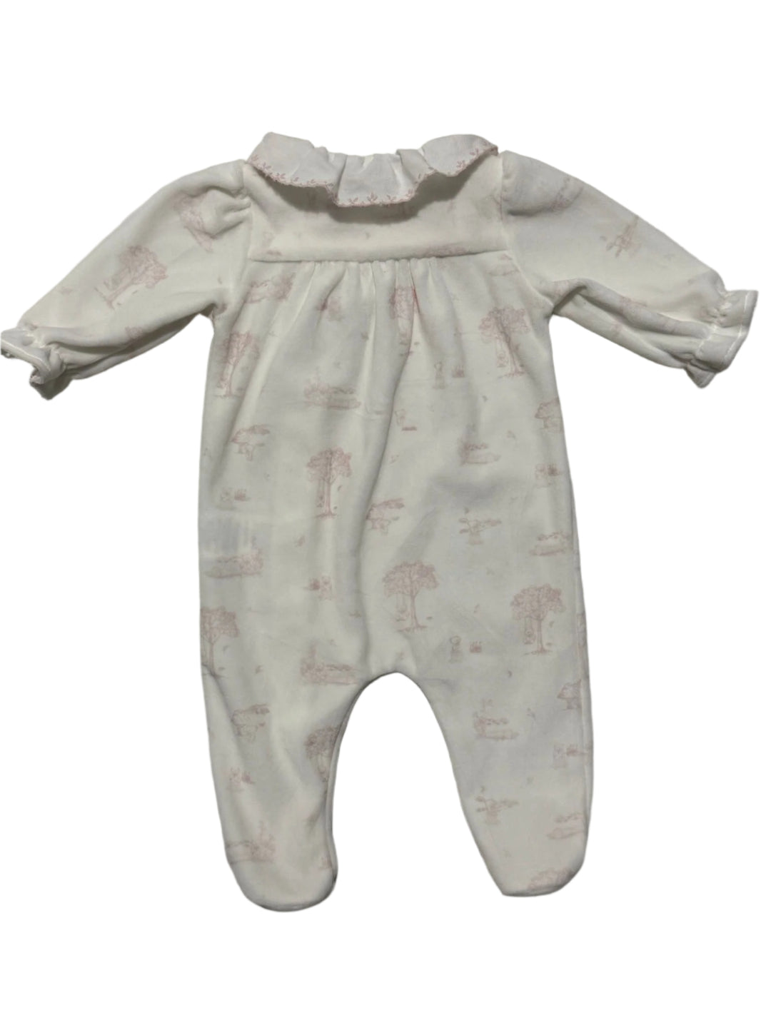 footie velour toile print wrap - ivory-p0073