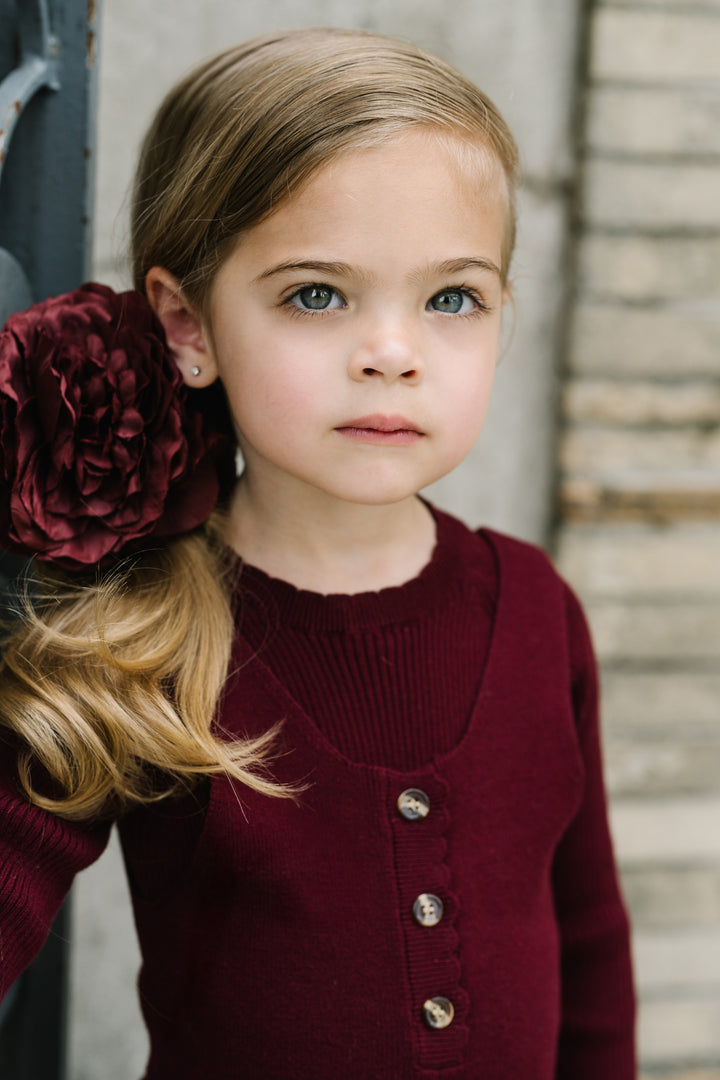 one piece long knit overalls with onesie - berry