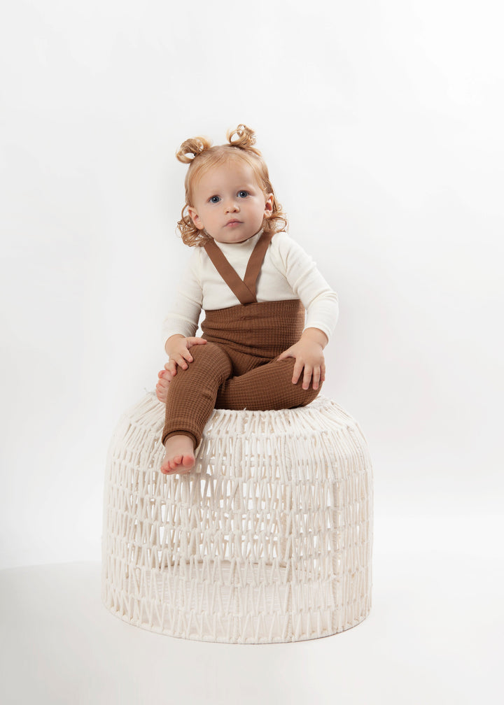 overall waffle long - 9-black