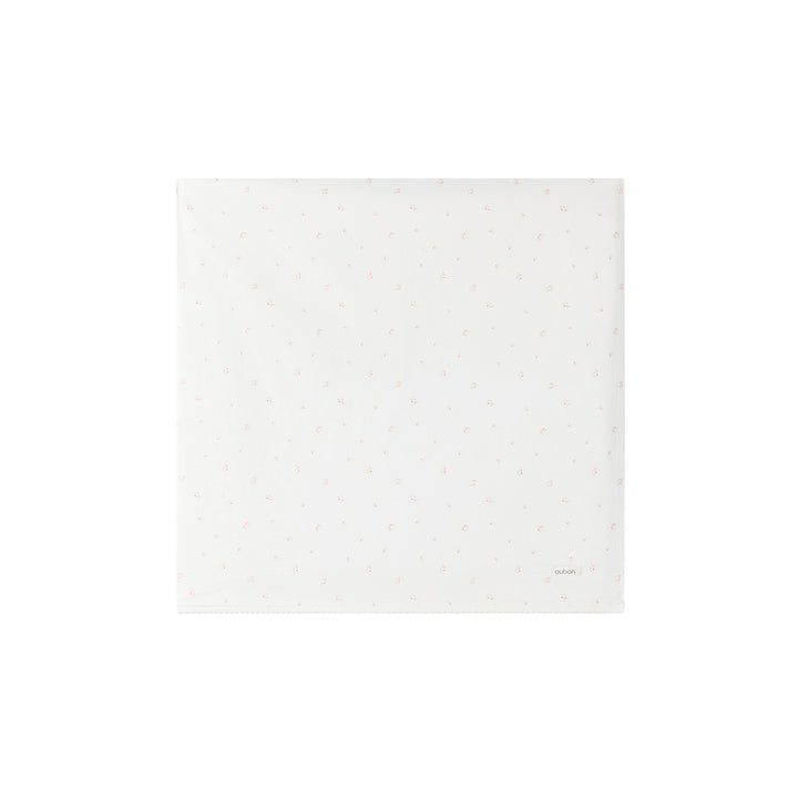 set footie mini floral print with beanie and blanket - white/pink