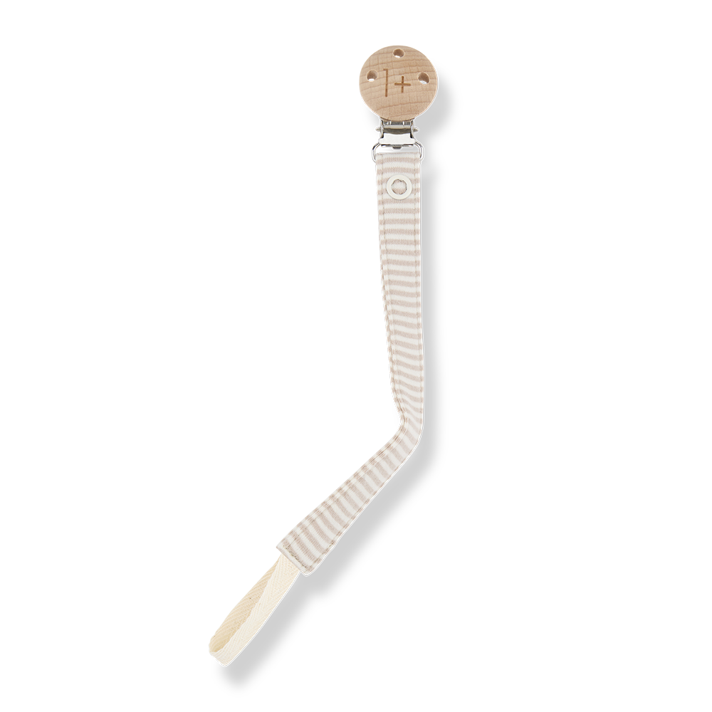 pacifier clip striped - beige