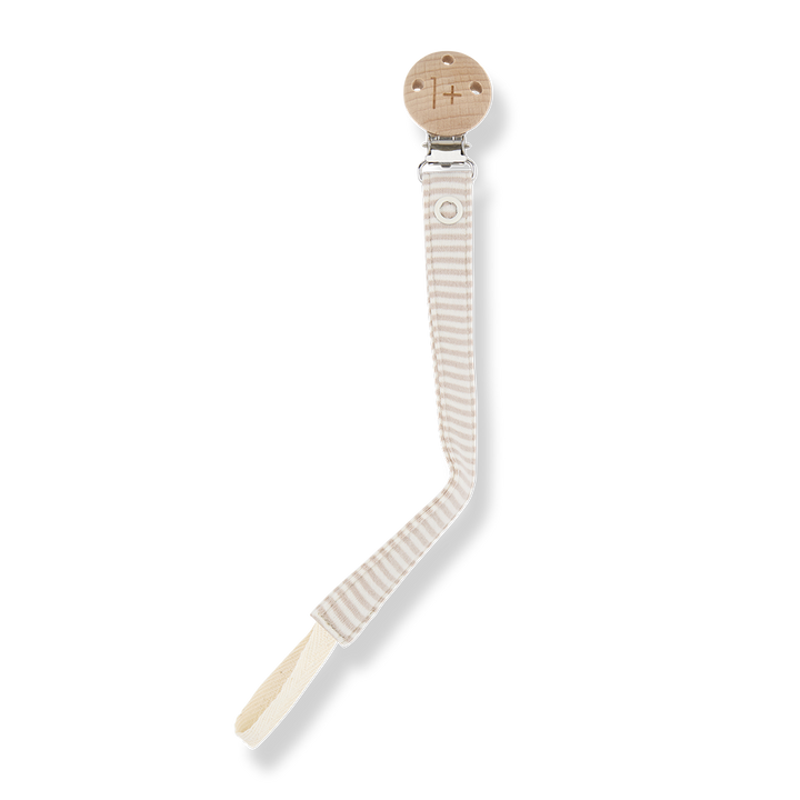pacifier clip striped - beige