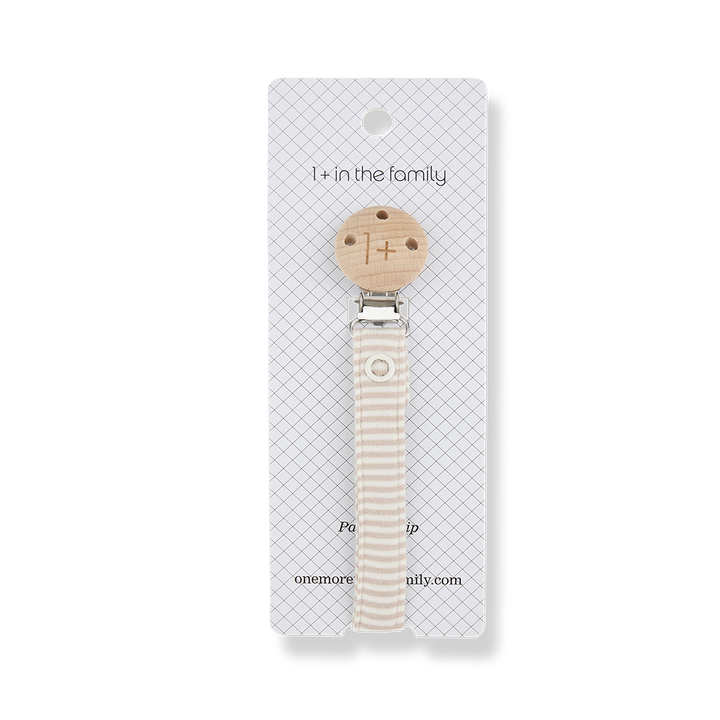 pacifier clip striped - beige