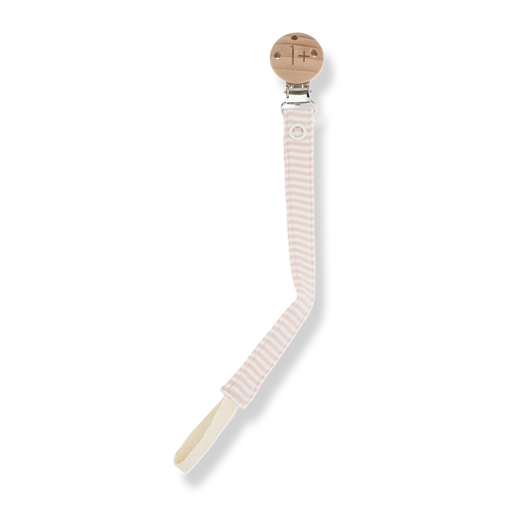pacifier clip striped - nude