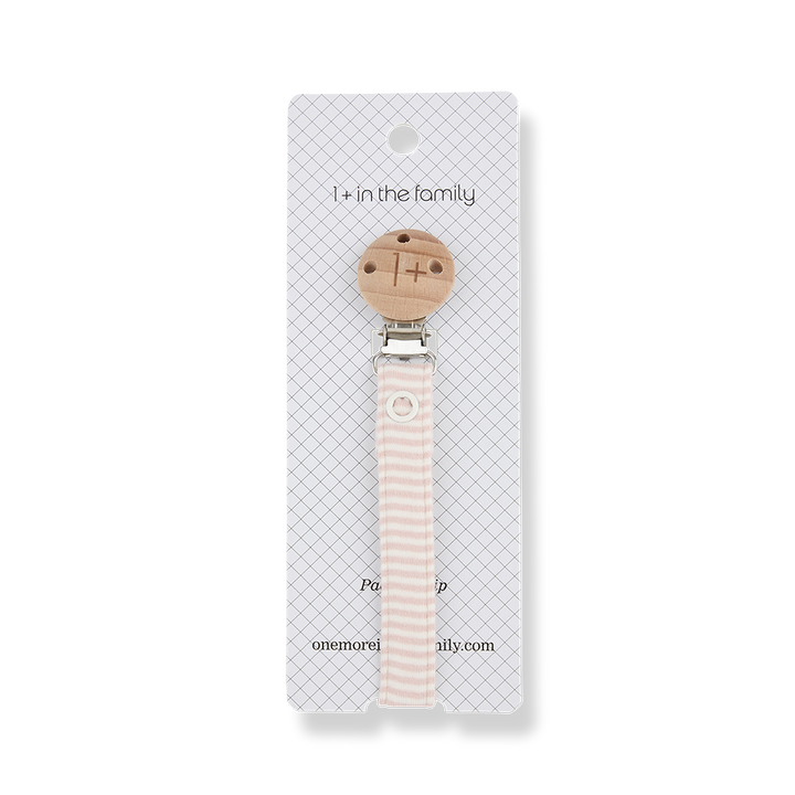 pacifier clip striped - nude