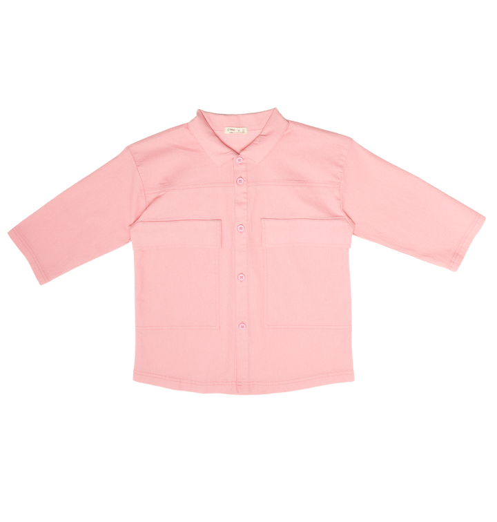shirt l/s denim pocket - pink