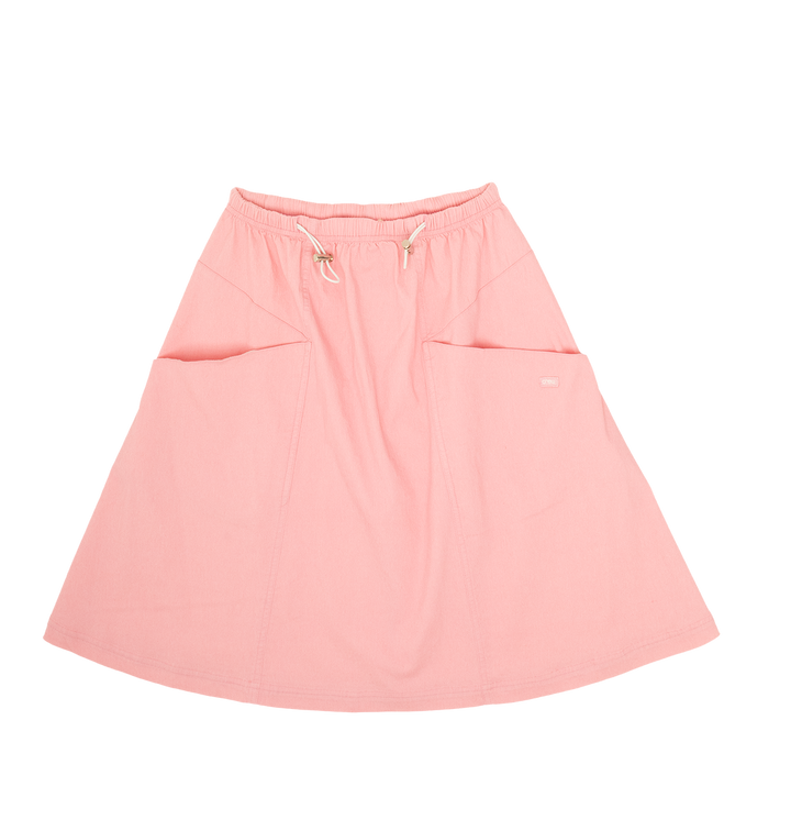 skirt denim pocket with drawstring waist - pink