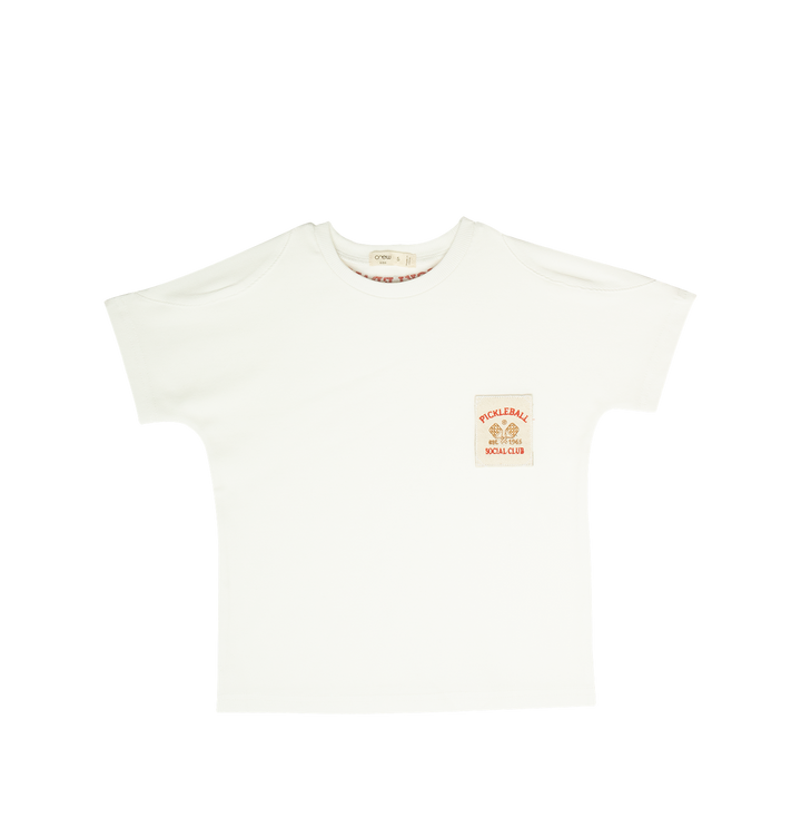 tee s/s ribbed pickleball patch - white