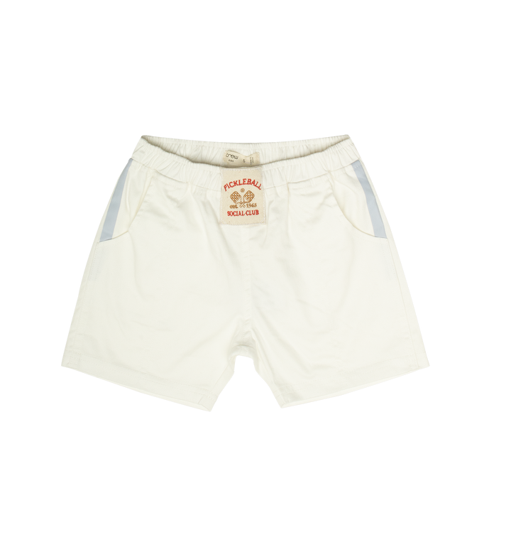 shorts pickleball patch - white