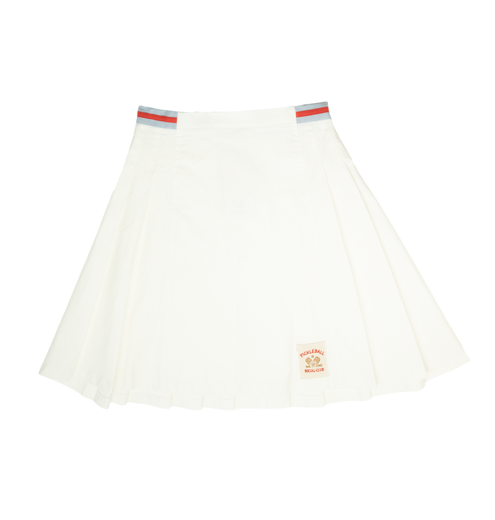 skirt pleated striped waistline - white
