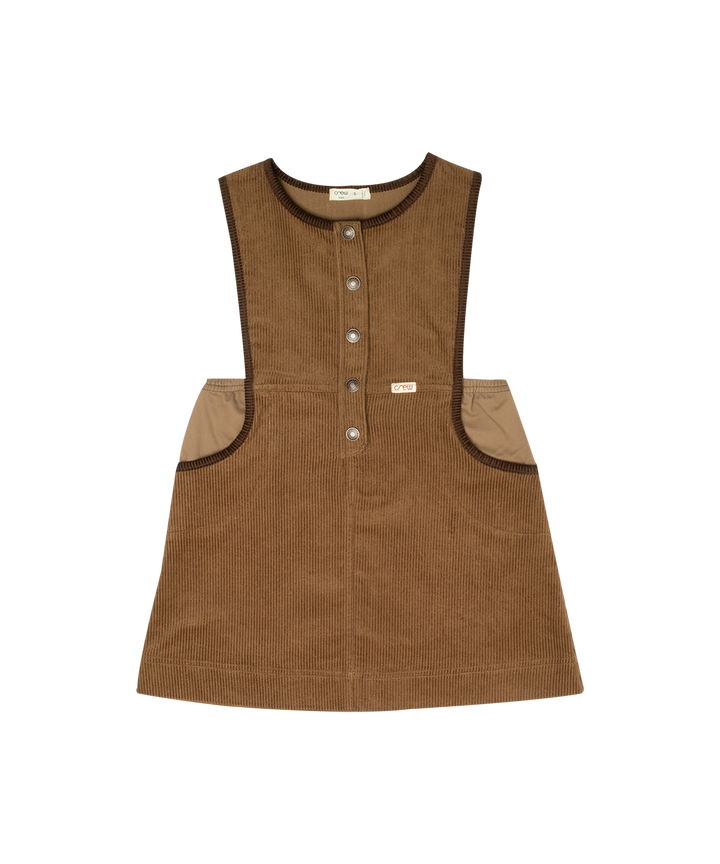 dress courdroy jumper with sherpa trim - tan