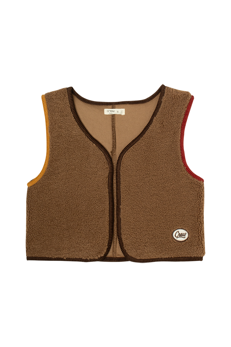 vest sherpa contrast trim - tan