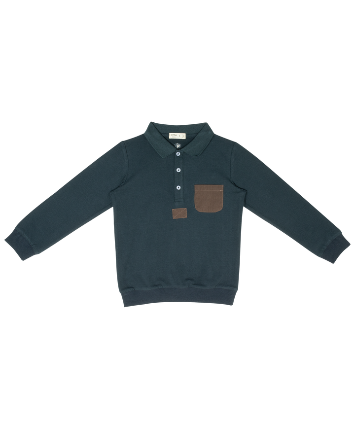 polo l/s plastic pocket - navy
