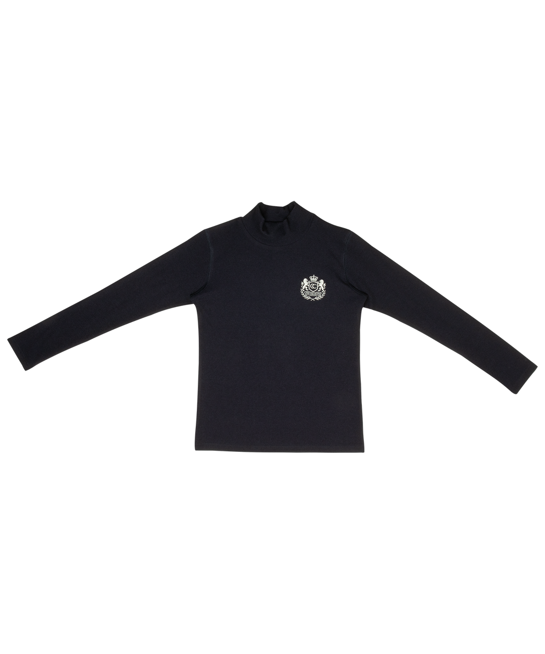 top l/s ribbed crest turtleneck - navy