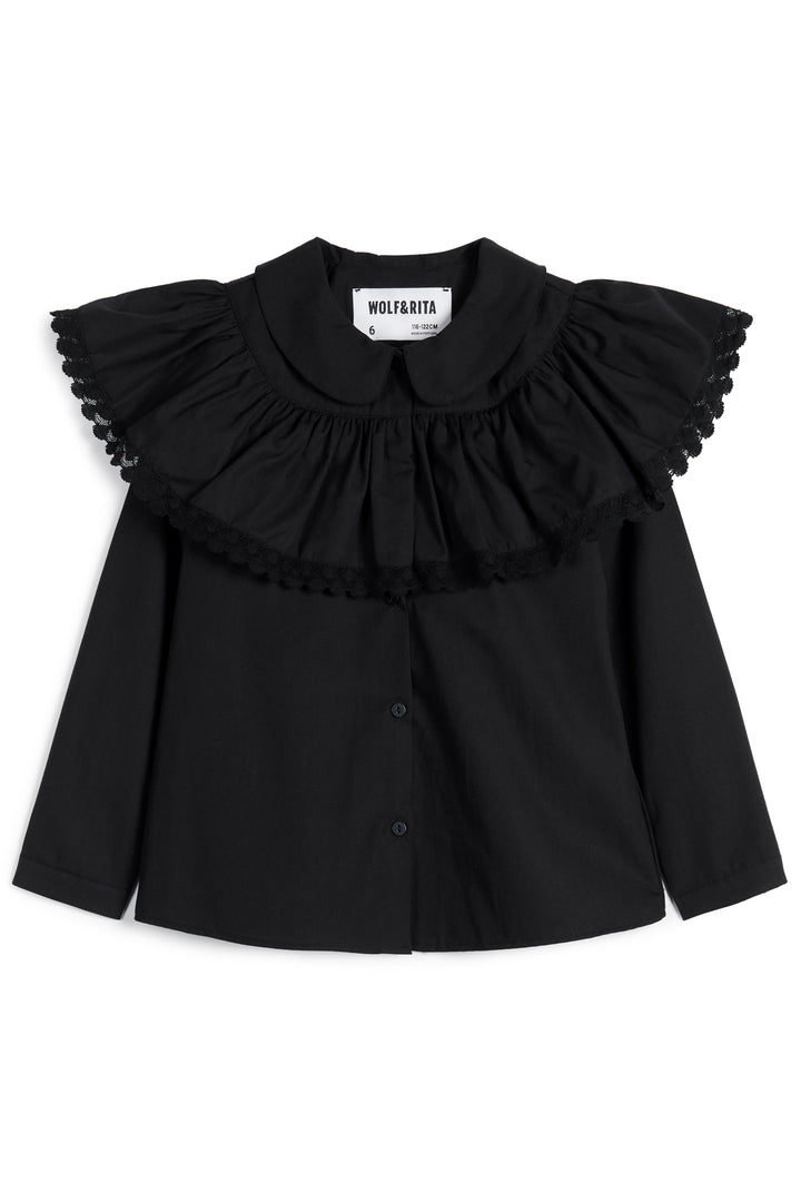 shirt l/s frill collar - alzira preto