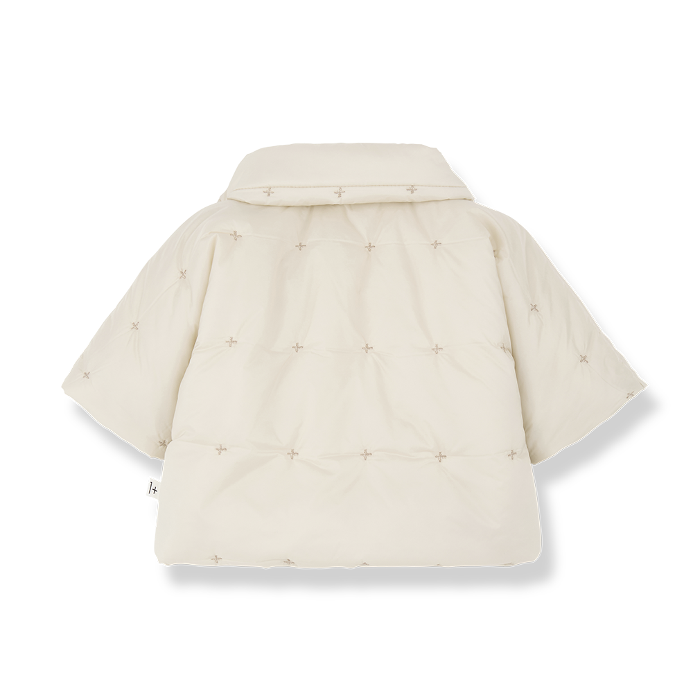 jacket padded x print collared - ecru