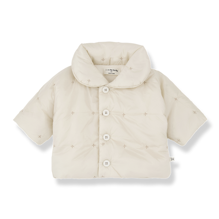 jacket padded x print collared - ecru