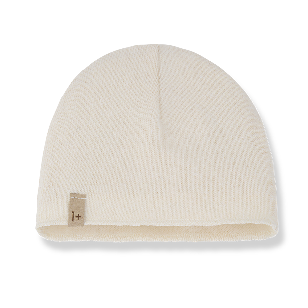 footie knit double breasted wrap with beanie - ecru