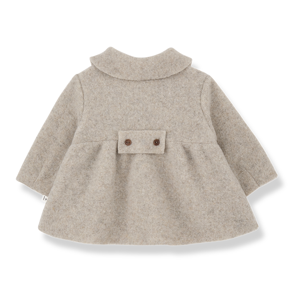 jacket wool flowy with collar - tortora